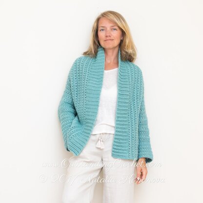 Aquatic Open Front Cardigan