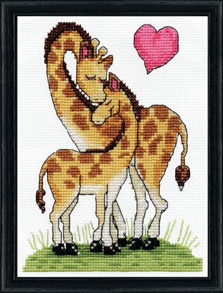 Design Works Giraffe Love Counted Cross Stitch Kit - 5in x 7in