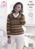 Round & V Neck Sweaters in King Cole Riot DK - 5004 - PDF