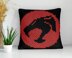ThunderCats Logo Cushion Red Black Pillow Diagonal Crochet Pattern Mini C2C