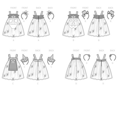 Simplicity Toddlers' Tulle Costumes by Andrea Schewe Designs S9625 - Sewing Pattern