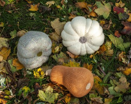 Three Halloween pumpkins