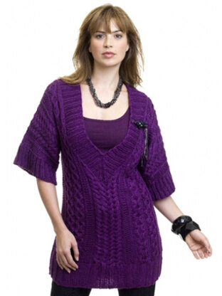 Cabled Tunic in Caron Simply Soft - Downloadable PDF
