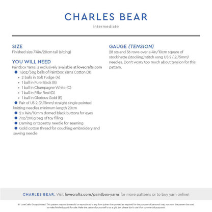 Paintbox Yarns Charles Bear PDF (Free)
