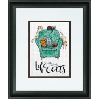 Dimensions Playful Cats Counted Cross Stitch Kit - 5in x 7in