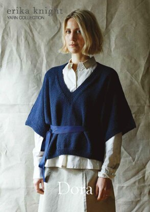 Dora Sweater in Erika Knight British Blue 100 - Downloadable PDF