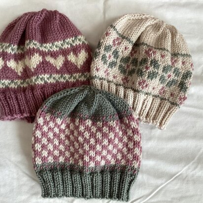 The Little Pink Beanie Hat 3 in 1 Pattern - knitting pattern