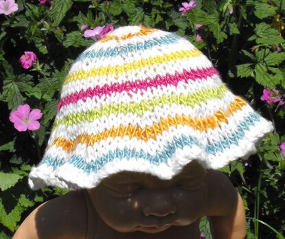 BABY SILKY STRIPEY SUNHAT KNITTING PATTERN - MADMONKEYKNITS