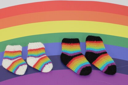 Preemie Baby Simple Rainbow Socks Circular