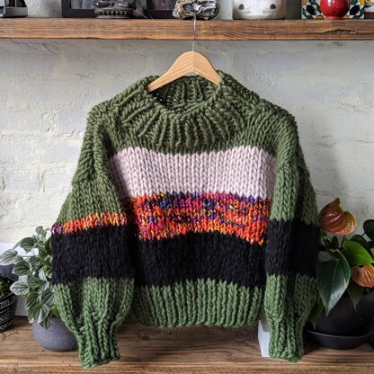 Mixed Media Jumper Knitting pattern by KNITTnyc | LoveCrafts