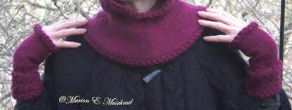 Seidr Cabled Hood, Headband & Wrist Cuffs