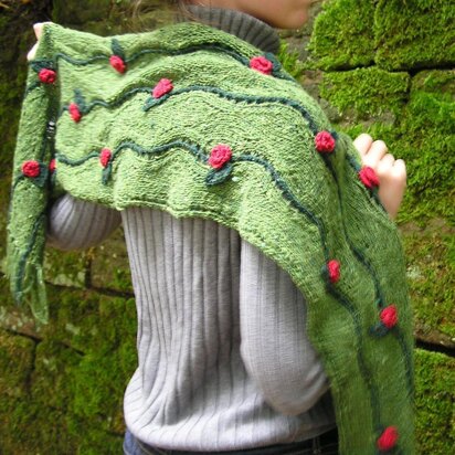 Rambling roses shawl - knitting pattern