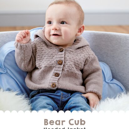 Bear Cub  Hooded Jacket in West Yorkshire Spinners Bo Peep 4 Ply - DBP0015 - Downloadable PDF - knitting pattern