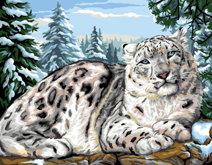 Royal Paris Snow Leopard Needlepoint Canvas