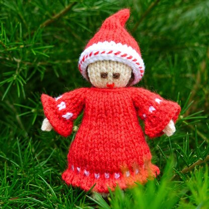 Christmas Candy Cane Doll Knitting Pattern - Toy Knitting Pattern