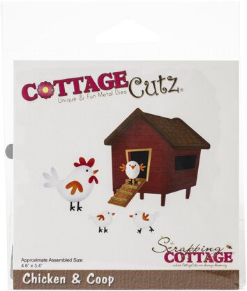 CottageCutz Dies - Chickens & Coop 4.6"X3.4"