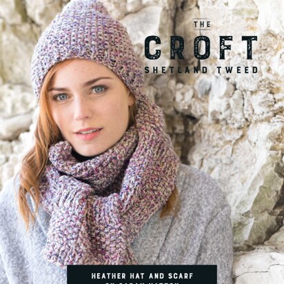 Heather Hat and scarf in West Yorkshire Spinners The Croft Shetland Tweed - DBP0061 - Downloadable PDF