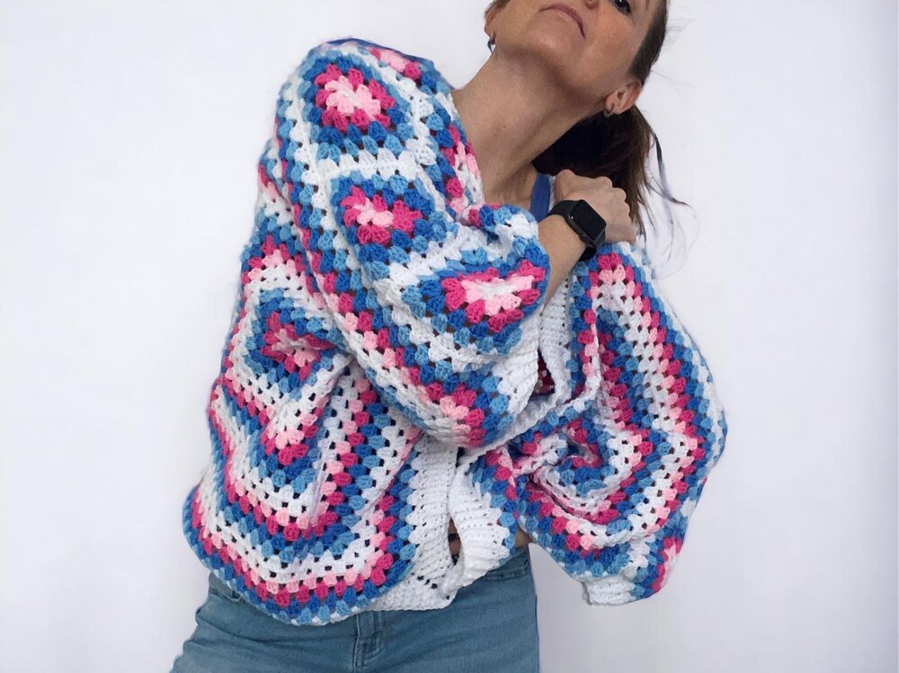Hexagon Cardigan Crochet pattern by Emilia Ansell | LoveCrafts