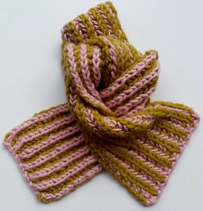 Two Tone Brioche Scarf