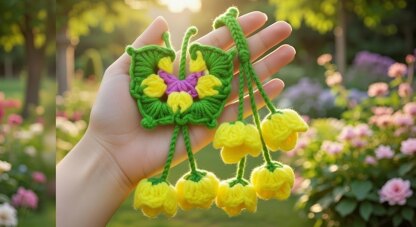 Butterfly & Flower Charm Bag Crochet Pattern – PDF + Video Tutorial