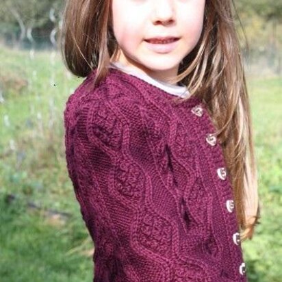 Sophia - Cute cable cardigan for girls 4 - 14 years / Sizes 116, 122, 128, 134, 140 (EU) resp. 6, 7, 8, 9, 10 (US)