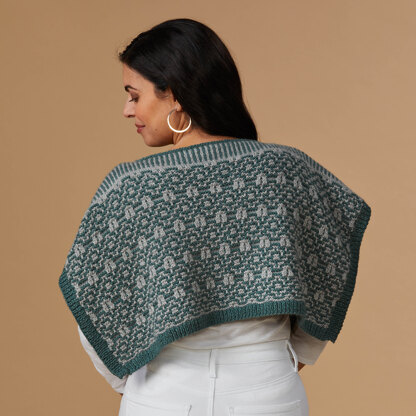 #1313 Pollux - Poncho Knitting Pattern for Women in Valley Yarns Hampden by Valley Yarns