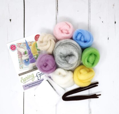 The Crafty Kit Company Spring Gnomes Needle Felting Kit