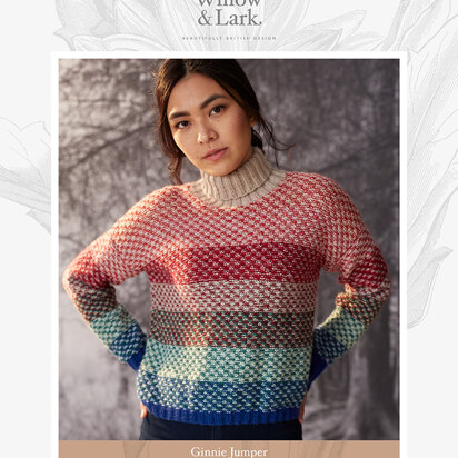 "Ginnie Jumper" - Sweater Knitting Pattern For Women in Willow and Lark Nest