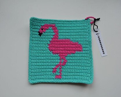 E-Book Häkelanleitung Flamingo Topflappen