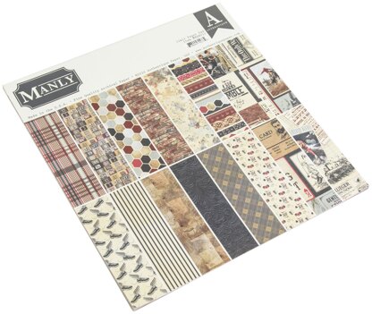 Authentique Paper Authentique Double-Sided Cardstock Pad 12"X12" 18/Pkg - Manly
