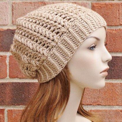 Harper Herringbone Slouch Hat