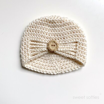 Baby's Buttoned Turban Hat