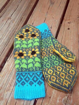 Sunflowers Mittens