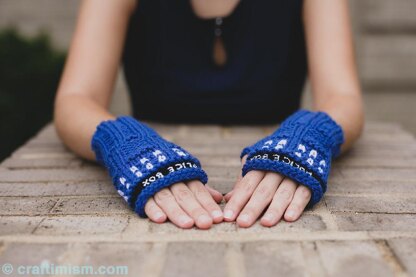 Police Box Fingerless Mitts