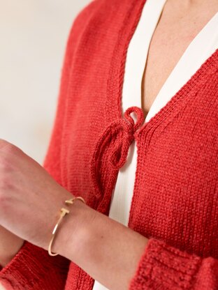 Florence Tie Crop Cardigan in West Yorkshire Spinners Solstice 4ply - Downloadable PDF