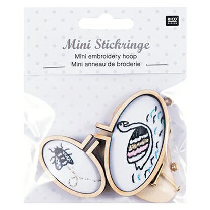 Rico Mini Embroidery Hoop Oval Wide, S/M - 2 Pieces