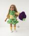 Outfit Purple and yellow for 18 inch dolls knitting flat