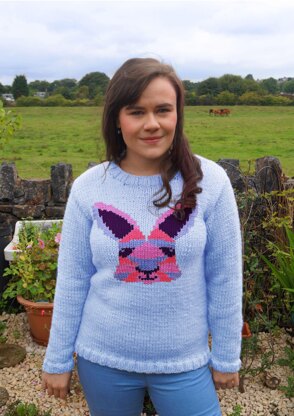 Intarsia - Geometric Rabbit Chart  - Adults Sweater