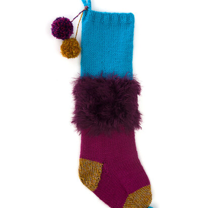 Furry Stocking in Lion Brand Vanna's Choice and Romance - L32163
