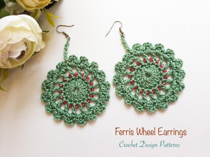 Ferris Wheel Earrings with Beads Pattern