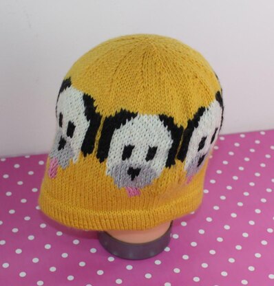 Dog Emoji Ski Beanie Hat