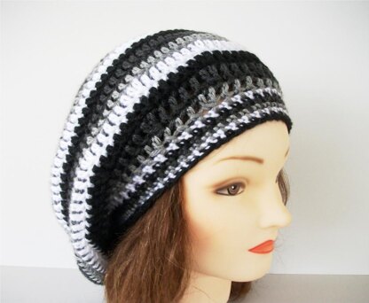 Ombre Spiral Crochet Slouch Hat