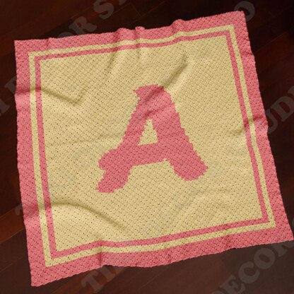 Initial Name Letter A | C2C crochet baby blanket pattern | LoveCrafts