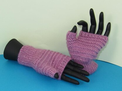 Simple Stripey Fingerless Gloves