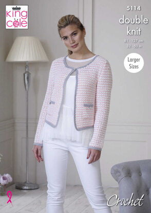 Jacket & Top in King Cole Finesse Cotton Silk DK- 5114pdf - Downloadable PDF