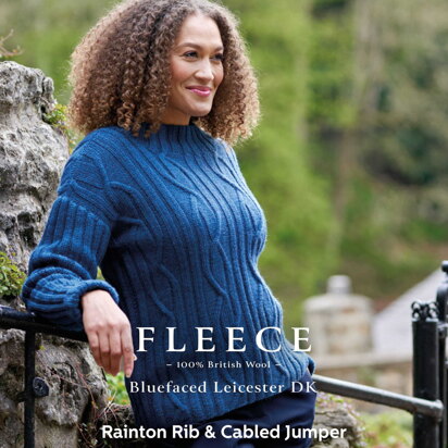 Rainton Rib & Cabled Jumper in West Yorkshire Spinners Bluefaced Leicester DK - DBP0178 - Downloadable PDF