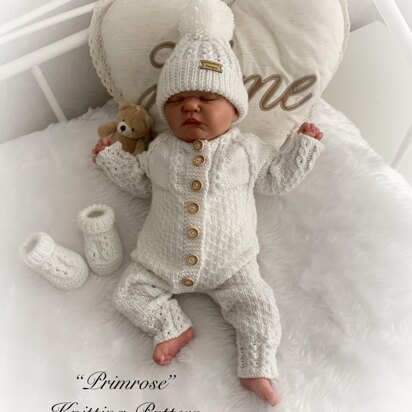 Primrose romper set with bobble hat