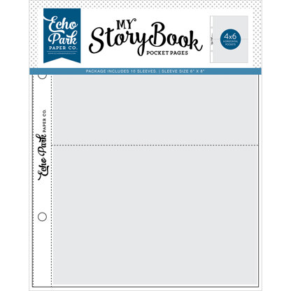 Echo Park Paper My Story Book Album Pocket Pages 6"X8" 10/Pkg - (2) 4"X6" Openings