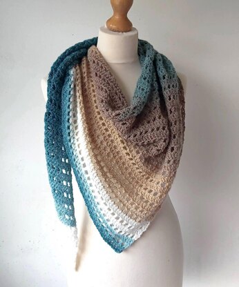 Easy Cake Yarn Shawl Crochet pattern by Carmen Heffernan