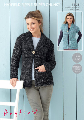 Woman’s Jacket and Waiscoat in Hayfield Ripple
Super Chunky - 7202 - Downloadable PDF